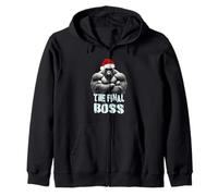 The Final Boss Silverback - Cappello da Babbo Natale con Gorilla Felpa con Cappuccio