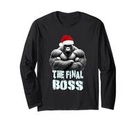 The Final Boss Silverback - Cappello da Babbo Natale con Gorilla Maglia a Manica