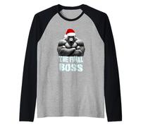 The Final Boss Silverback - Cappello da Babbo Natale con Gorilla Maglia con Maniche Raglan