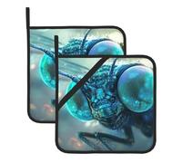 The Fine Eyes Of Dragonflies Holder Set di 2 presine decorative da cucina resistenti al calore fodera in cotone per forno Hot Pads per cottura barbecue decorazioni per feste