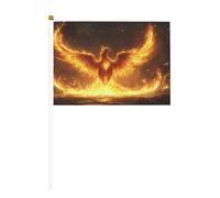 The Fire Red Phoenix Mini bandiere, resistenti, 14 x 20 cm, piccole bandiere su bastoni per esterni, cortile e giardino, confezione da 6 e 10 pezzi