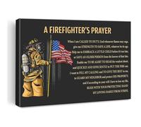 The Firefighter's Prayer Canvas Print, Inspirational Wall-Art for First Responders, Motivational Decor for Firehouse, Home Office & Firefighter Appreciation Gifts(Framed,16x24inch(40x60cm))