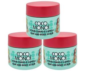 The First per Coco Monoi Scrub Corpo e Capelli 2in1 - Idratante con Olio di Cocco e Olio di Tahiti, Azione Esfoliante Delicata, Pelle Liscia e Capelli Leggeri, 250 ml (3 Unità)