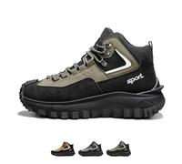 The First Young Shoes Men, Thefirstyoung Steeltoe Boots Safety Work Orthopedic Hiking Boots, Breathable And Durable Boots (Green,41)