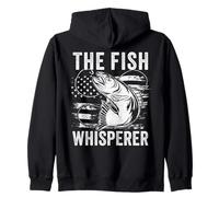 The Fish Whisperer US Flag Fishing Felpa con Cappuccio
