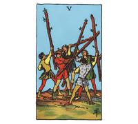 The Five of Wands: 156 College Ruled Lined Pages (78 leaves), 5x8 Notebook, Journal, Diary, Planner featuring image of The Five of Wands Tarot card