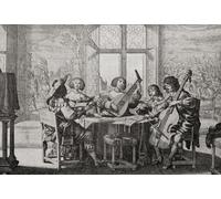 The Five Senses - Hearing after Abraham Bosse 17th century. From Modes and Manners pubblicato nel 1935. Stampa poster di Hilary Jane Morgan (17 x 11)