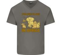 The Five To See IN Africa Safari Animali Uomo Scollo A V Cotone T-Shirt
