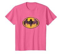 The Flash Movie Batman Logo Distressed Maglietta, Bambini, Rosa mélange, 6 Anni