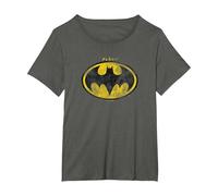 The Flash Movie Batman Logo Distressed Maglietta, Donna Plus-Size, Asfalto, 2X