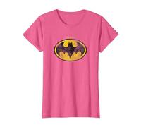 The Flash Movie Batman Logo Distressed Maglietta, Donna, Rosa mélange, XXL