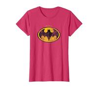 The Flash Movie Batman Logo Distressed Maglietta, Donna, Rosso mélange, S