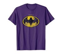 The Flash Movie Batman Logo Distressed Maglietta, Uomo, Viola, L