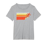 The Flash Retro Bars Maglietta, Donna Plus-Size, Grigio Melange, 6X