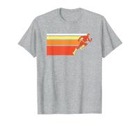The Flash Retro Bars Maglietta, Uomo, Grigio Melange, M