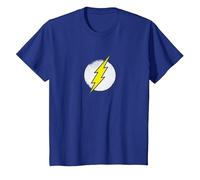 The Flash Rough Flash Logo Maglietta, Bambini, Blu Reale, 12 Anni