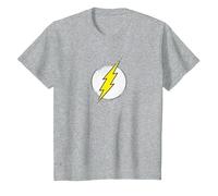 The Flash Rough Flash Logo Maglietta, Bambini, Grigio Melange, 12 Anni