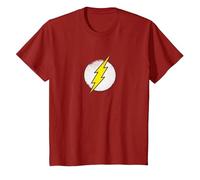 The Flash Rough Flash Logo Maglietta, Bambini, Mirtillo Rosso, 3 Anni