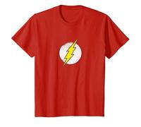 The Flash Rough Flash Logo Maglietta, Bambini, Rosso, 12 Anni