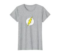 The Flash Rough Flash Logo Maglietta, Donna, Grigio Melange, S