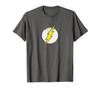 The Flash Rough Flash Logo Maglietta, Uomo, Asfalto, XXL