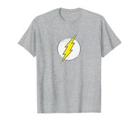 The Flash Rough Flash Logo Maglietta, Uomo, Grigio Melange, 5XL