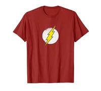 The Flash Rough Flash Logo Maglietta, Uomo, Mirtillo Rosso, S