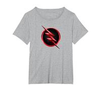 The Flash TV Series Reverse Flash Logo Maglietta, Donna Plus-Size, Grigio Melange, 5X