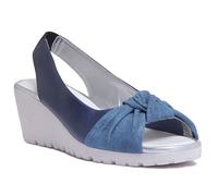 The Flexx Lamu S-FLEX Cinturino Zeppa Suola IN Navy Misura UK 3 - 8