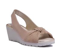 The Flexx Lamu S-Flex Sling Back Wedge Sole In Oro Taglia UK 3 - 8