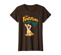 The Flintstones Fred Flintstone Yabba Dabba Doo Maglietta, Donna, Marrone, XS