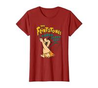 The Flintstones Fred Flintstone Yabba Dabba Doo Maglietta, Donna, Mirtillo Rosso, XXL