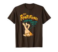 The Flintstones Fred Flintstone Yabba Dabba Doo Maglietta, Uomo, Marrone, L