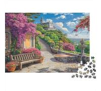 The Flower Path Leading to The Castle Puzzle 1000 Pezzi Per Gli Adulti Scenery Puzzles Di Decorazione Della Casa, Regalo Per Gli Adulti Sfidante 70x50cm/1000pcs
