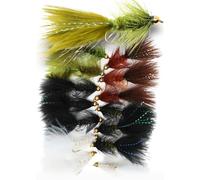 The Fly Crate Woolly Bugger mosche per pesca a mosca della trota, misura #8 Streamer mosche per pesca a mosca (confezione da 15 - Taglia #8)