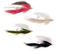 The Fly Fishing Place Dolly Llama Stinger Streamer Flies Collection - Set di 4 mosche per pesca a mosca salmone Steelhead Trota Alaska - amo misura 4
