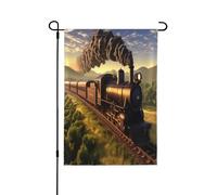 The Flying Train - Bandiera decorativa double-face, perfetta per interni ed esterni, disponibile in due misure