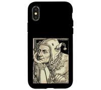 The Fool Jester in Court Intrattenitore Medievale Commedia Divertente Custodia per iPhone X/XS