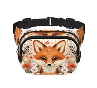The Fox in the Bush - Borsa a tracolla alla moda, con stampa, da trekking, a doppio strato, per viaggi e fitness