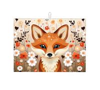 The Fox in the Bush - Tappetino scolapiatti da cucina, 45,7 x 61 cm, adatto per posizionare piccoli elettrodomestici in cucina