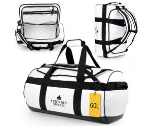 The Friendly Swede Borsa Zaino Impermeabile 500D PVC 60L Bianco