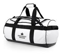 THE FRIENDLY SWEDE Borsone da Viaggio e Sport Convertibile in Zaino - Duffel Bag (capacità: 30l/ 60l/ 90l) (Bianco 60L)