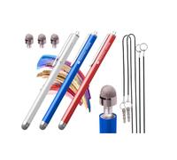 THE FRIENDLY SWEDE Penna Touch per Touchscreen con Punta Ibrida Sostituibile in Microfibra + 3 Punte di Ricambio + 3 Cordini Elastici Salvapenna + Panno per Pulizia