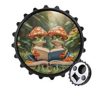 The Frog Family is Reading - Apribottiglie magnetico, strumento da cucina salvaspazio, divertente apribottiglie e magnete per frigorifero, per campeggio, viaggi, campeggio, colore: nero