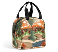 The Frog Family Is Reading Borsa per il pranzo per donne e uomini, borsa termica portatile con manico, a prova di perdite, riutilizzabile, per lavoro, picnic, viaggi