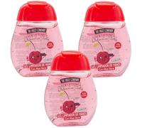 The Fruit Company Gel detergente per le mani ciliegia, confezione da 3 pezzi, 45 ml, 70% alcool con aloe vera, formato tasca