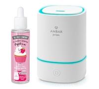 The Fruit Company Umidificatore 2.0 + Essence 50 ml. A Scegliere - Diffusore Ultrasonico con Luce LED - Serbatoio 150 ml USB - Aromaterapia e Benessere in Casa (Silenzioso +8h) (FRESA E NATA)