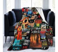 The Full Collection of Stephen King Books Coperta in flanella leggera e accogliente, coperta morbida per divano adatta per tutte le stagioni, 80 x 60 cm