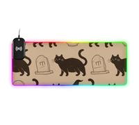 The Funny Black Cats on Halloween Wirel Charging Glowing Mouse Pad per Scrivania Impermeabile Gameing 39,9 x 40,6 pollici Mouse pad per Laptop