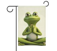 The Funny Frog Doing Yoga Bandiere da giardino 30,5 x 45,7 cm bandiera esterna su entrambi i lati bandiera estiva da cortile floreale bandiere da giardino di benvenuto stagionali decorazioni per le